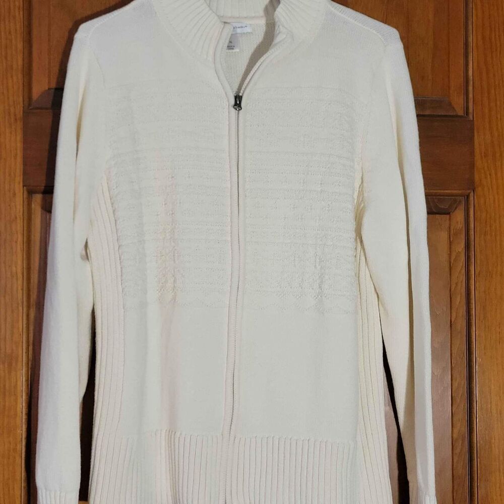 Women's XL Christopher & Banks Ivory Sweater Jacket